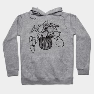 House Plant Line Art Drawing Hoodie